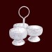 Three Cups Haldi Kumkum Container in Silver